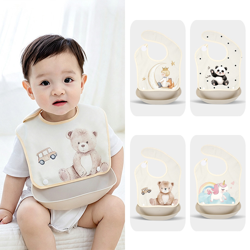 Baby Food Apron - Bavaglino per Neonati Rimovibile Impermeabile con